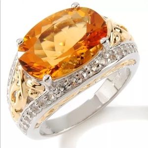 Victoria Wieck 4.49ct Fire Citrine Ring sz 8